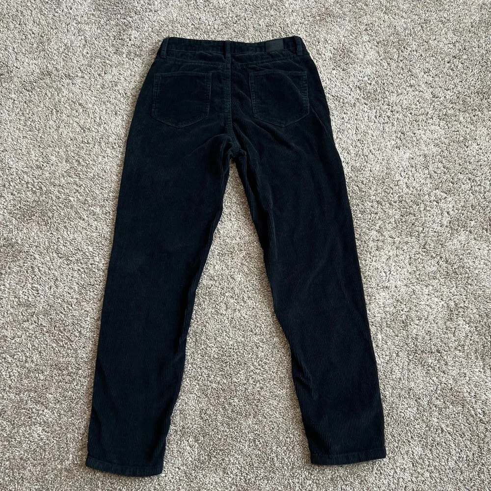 BDG Black Corduroy Mom High Rise Pants 27 Tapered Legs Urban Outfitters Dark